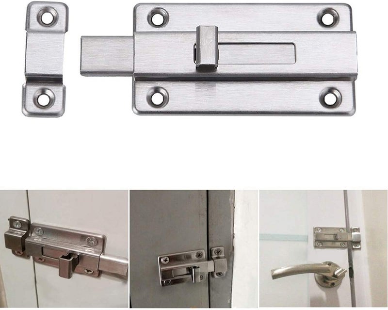 Biendo Door Bolts, 2 Pieces Stainless Steel Latch Sliding Door Lock, Surface Mounted Slide Bolt for All Types of Internal Doors - Image 3